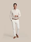 Steppin' Out Hemd Linen Cotton Streifen Sand Model / Voorkant