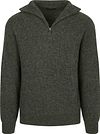 Steppin' Out Half Zip Sweter Wełna jagnięca Zielony PU-FISH-HALFZIP-SO-26.01 Green