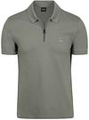 BOSS Passerzip Half Zip Polo Åpen Grønn 50537507-076