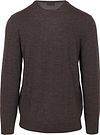 Profuomo Pullover V-Neck Merino Wool Dark Brown Product / Achterkant