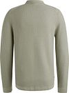 Cast Iron Polo a maniche lunghe con mezza zip testurizzato verde chiaro Product / Achterkant
