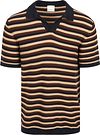 KnowledgeCotton Apparel Polo Knitted Striped Brown order online | Suitable