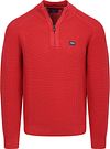 NZA Half Zip Slub Knit Melange Röd köp | Suitable