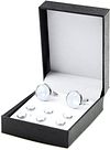 Cufflinks Studs Round Silver White Product / Detail