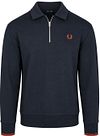 Fred Perry Longsleeve Half Zip Poloshirt Marine commander en ligne | Suitable