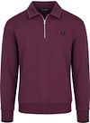 Fred Perry Longsleeve Half Zip Poloshirt Plum kopen | Suitable