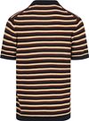 KnowledgeCotton Apparel Polo Knitted Striped Brown Product / Achterkant