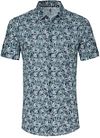 Desoto Kortærmet Jersey Skjorte med Blomstertryk Blå 73232-3-618