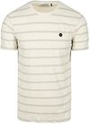 No-Excess T-skjorte med runde hals Jacquard striper i fargen Ecru 28350450-011