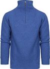 Suitable Half Zip Trui Wol Blend Blauw K-zip kl 242 Mid blue kopen | Suitable