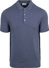 Suitable Heavy Knitted Polo Raw Denim Blauw PO-BU-RAW-25.01 FCD 38901 denim kopen | Suitable