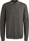 Cast Iron Langermet Half-Zip Polo i Antrasittstruktur CPS2509822-9133