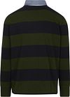 Gant Heavy Rugger Shield Langarm Polo Streifen Marine Grün Product / Achterkant