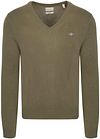 Gant Pullover Col-V Wool Blend Vert Army 8050274-301 commander en ligne | Suitable