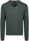 Steppin' Out Trøje i bomuld og cashmere med V-hals, mørkegrøn SM1201.0001-5003