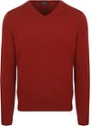 Steppin' Out Tröja med V-ringning i Rött av Merinoull PU-V-MRI-REF12-SO-25.05 Fireglow