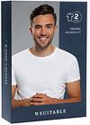 Suitable Obambo T-Shirt Crew Neck White 2-Pack Verpakking