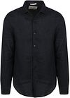 Superdry-skjorte Riviera Linen Classic Eclipse Marineblå M4011103A-98T