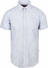 Suitable Short Sleeves Shirt Cotton Slub Stripes Blue SH-SHSL-CO-STBL-25.05 stripe order online | Suitable