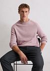 Marc O'Polo Pullover Structured Bi-Colour Mauve Model / Voorkant