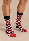 Happy Socks Socken Rote Blöcke Model / Voorkant