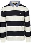Gant Heavy Rugger Shield Polo Stripet Marineblå Hvit 2004083-113