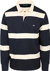Gant Heavy Rugger Shield Stripe Polo Marinblå Vit