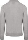 King Essentials The Robert Long Sleeve Polo Merino Gris Product / Achterkant