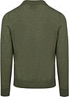 King Essentials The Robert Long Sleeve Poloshirt Merino Army Groen Product / Achterkant