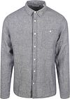 KnowledgeCotton Apparel Skjorta i Vintage Indigo i Linne 1090011-1226