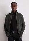 Marc O'Polo Cardigan Rib Wool Mix Grey Model / Voorkant