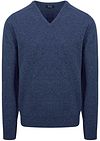 William Lockie Genser av Lammeull V-hals Indigo Blå 7092DF-118 Rhapsody