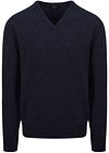 William Lockie Maglione Blu 7092 HF V-NECK DF 3 Midnight Mix