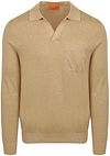 Suitable Longsleeve Knitted Polo Shirt Riva Pocket Sand order online | Suitable