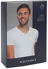 Suitable Vitasu T-Skjorte V-Hals Hvit 4-Pack Verpakking