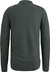 Cast Iron Langærmet Half Zip Poloshirt i Grøn med Struktur Product / Achterkant