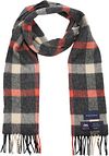 Suitable Halsduk Rutig Merinoull Röd Grå SCARV-STBL-AW24-04