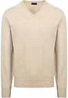 William Lockie V-hals Lamsvollin Beige 7092DF-30 Linen