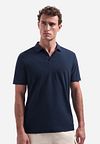 No Excess Knitted Poloshirt Structure Navy
