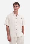 No Excess Short Sleeve Shirt Linen Blend Ecru