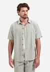 No Excess Short Sleeve Shirt Stripe Grey