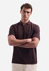 No Excess Half Zip Polo Shirt Brown