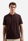 No Excess Knitted Poloshirt Structure Brun Model / Voorkant