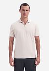 No Excess Stickad Poloshirt Structure Ecru Model / Voorkant