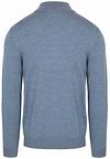 Profuomo Half Zip Pullover Merinowolle Melange Blau Product / Achterkant