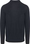 Profuomo Longsleeve Polo Shirt Merino Wool Navy Product / Achterkant
