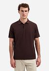 No Excess Stickad Poloshirt Structure Brun Model / Voorkant