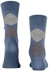 Burlington Manchester Skarpety w kratę niebieskie 6274 Product / Achterkant