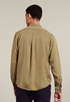 Dstrezzed Overhemd Garment Dyed Tencel Khaki Model / Achterkant