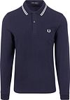 Fred Perry långärmad pikéblå navy 238 M3636-238